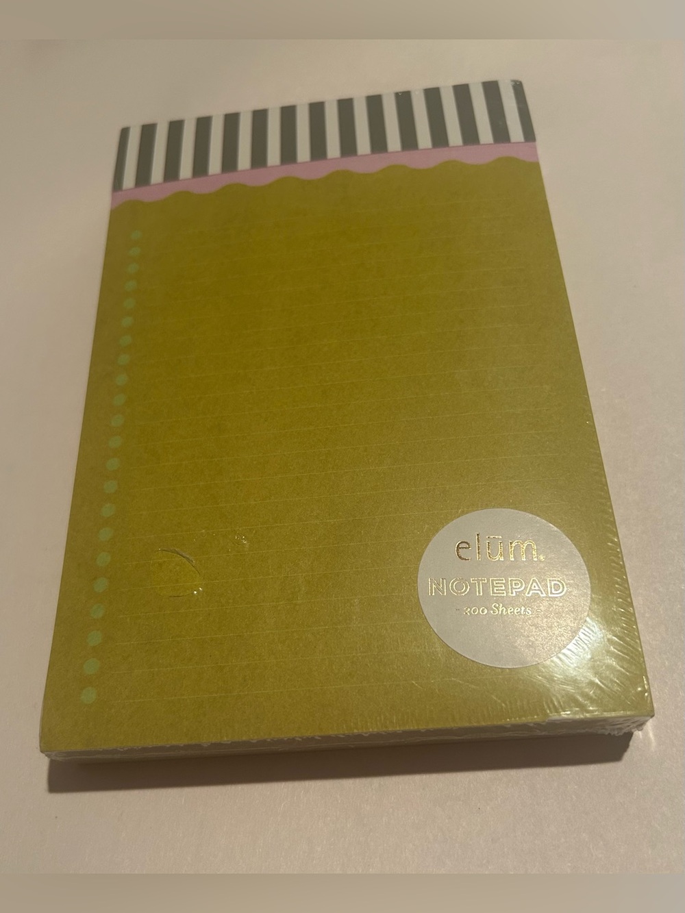New Elum Notepad Design with Stripes on Top Pink Squiggle Design 200 Sheets